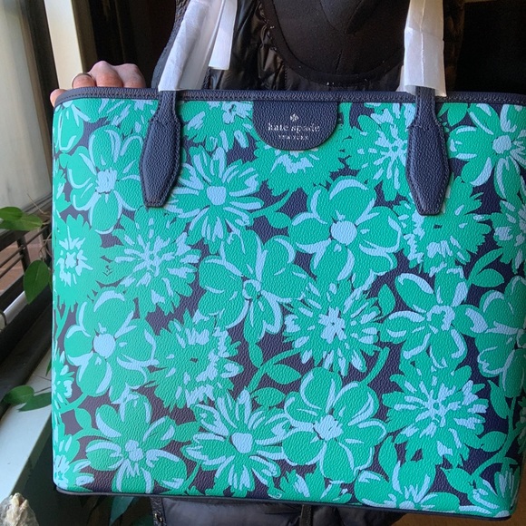 Authentic KATE SPADE leather Floral zip top tote Limited Edition - Picture 4 of 9